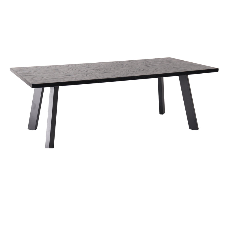 Dino soffbord 130×65 svartbetsad ekfanér/metall ben