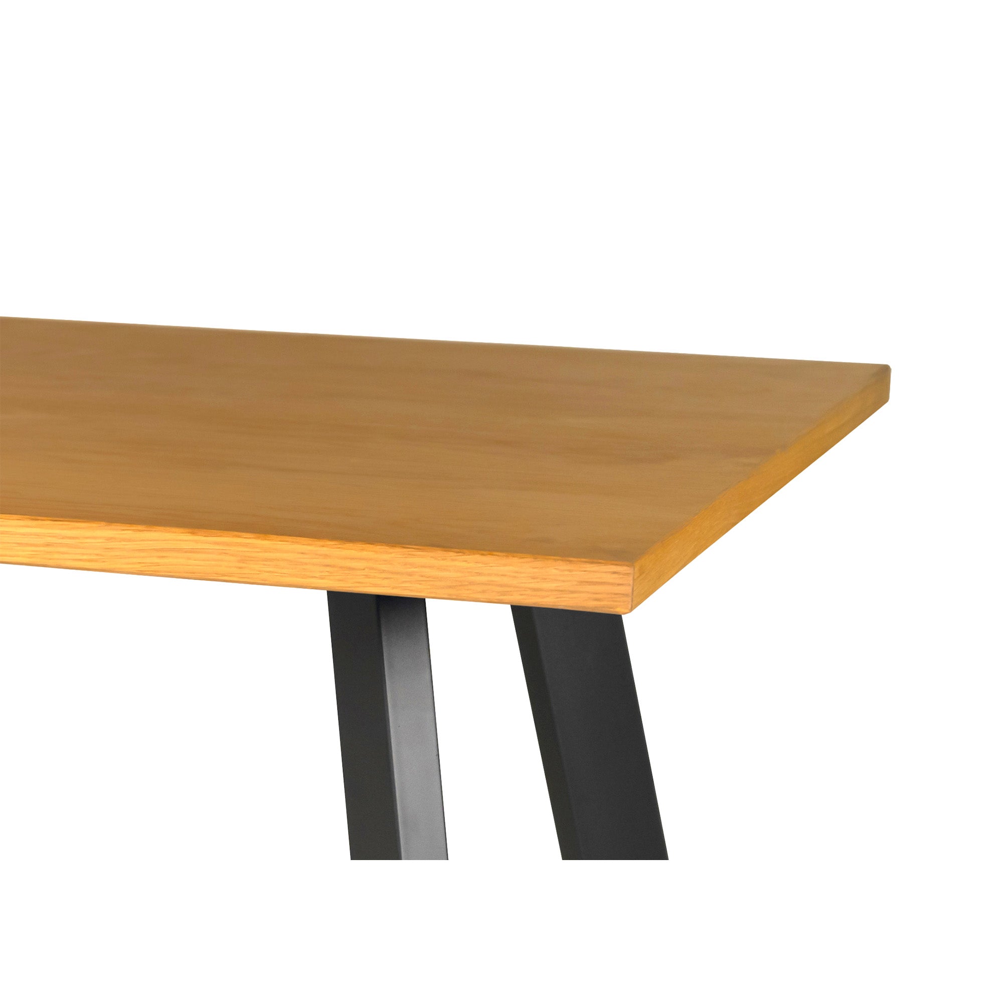 Dino soffbord 130×65 oljad ekfanér/svarta metall ben