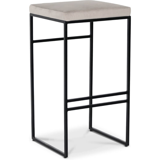 Stage barstol - Gråbeige sammet / svart