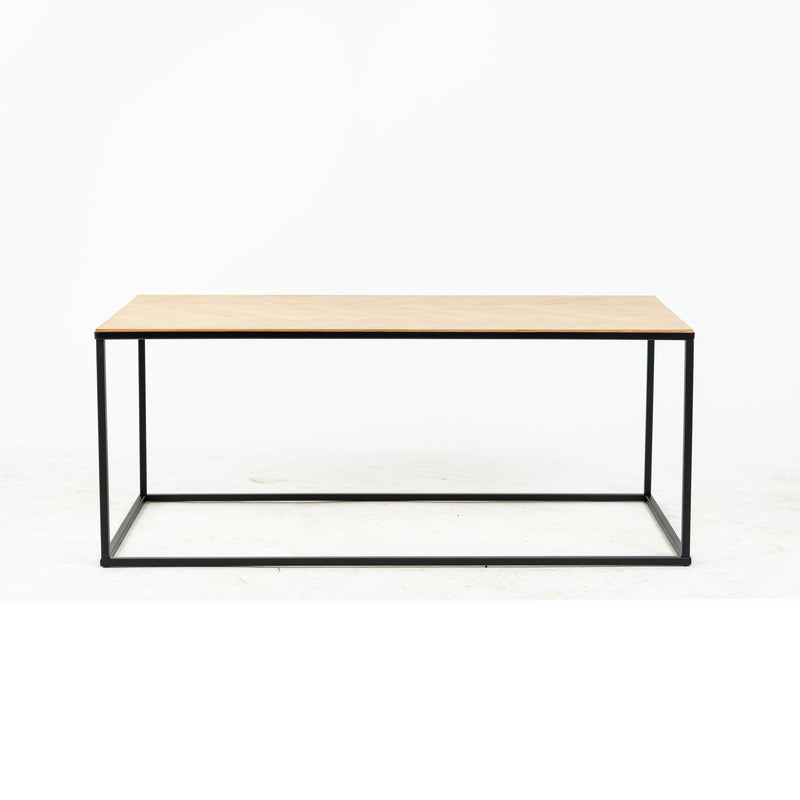 Marble soffbord 120×60 brun metall/faner