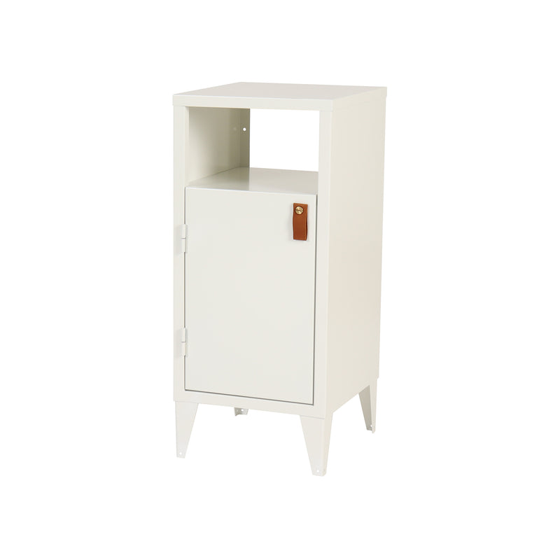 Plate sängbord vit metall 35×32×70 cm - Vänster