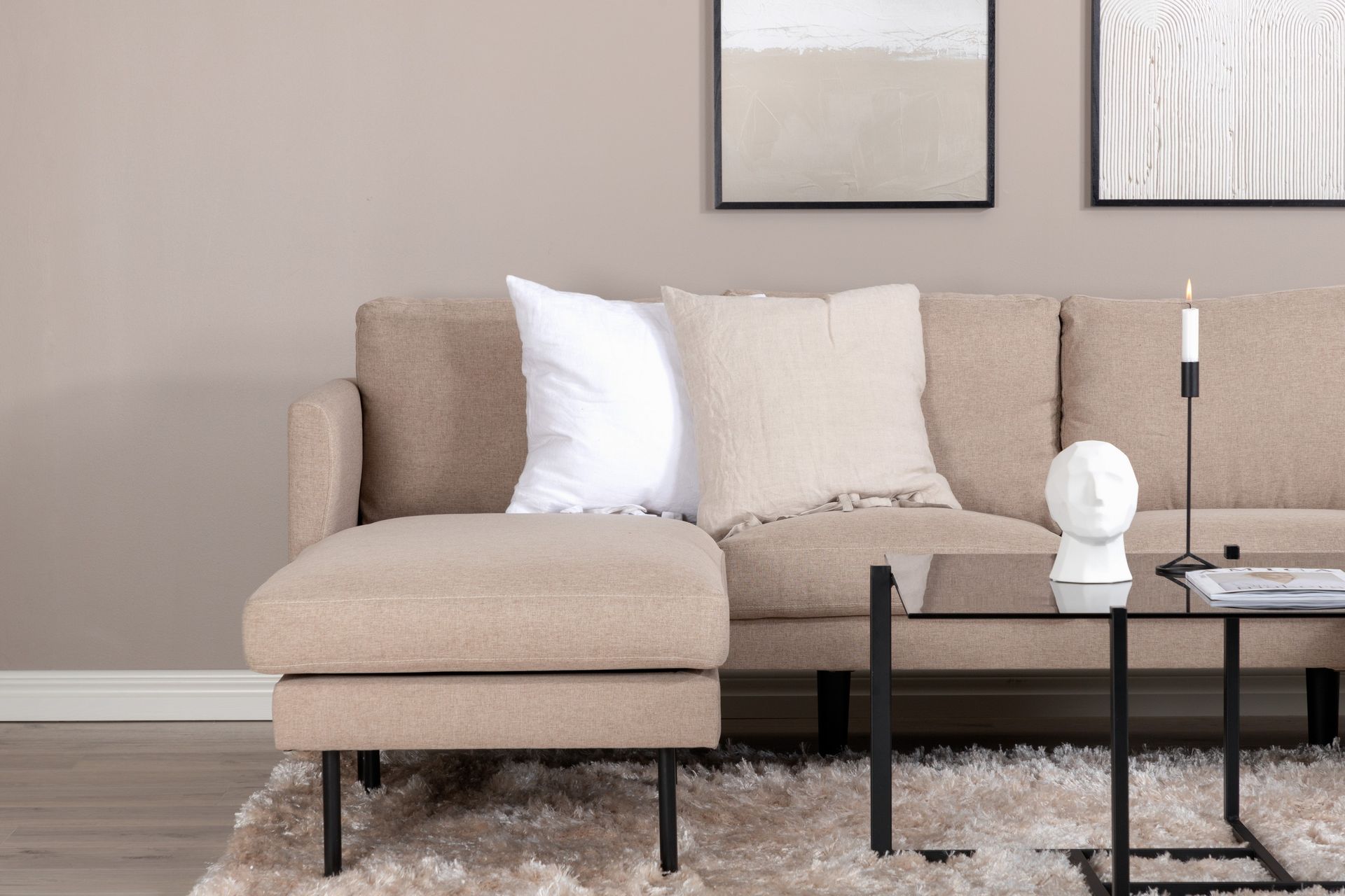Zoom U- soffa black/brown - Venture Home