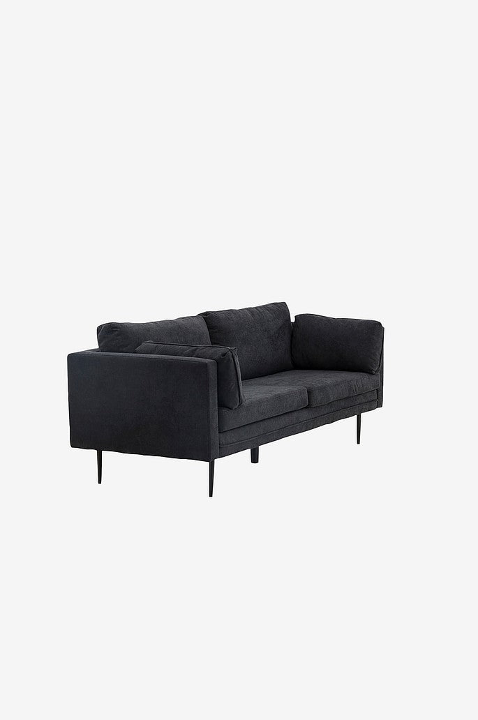 Boom soffa black/black fabric linne - Venture Home
