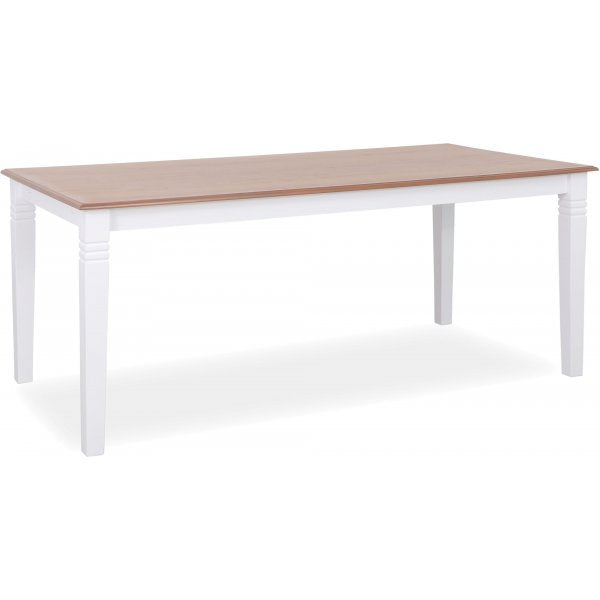 Nidingen matbord 180×90 vit/ek gummiträ