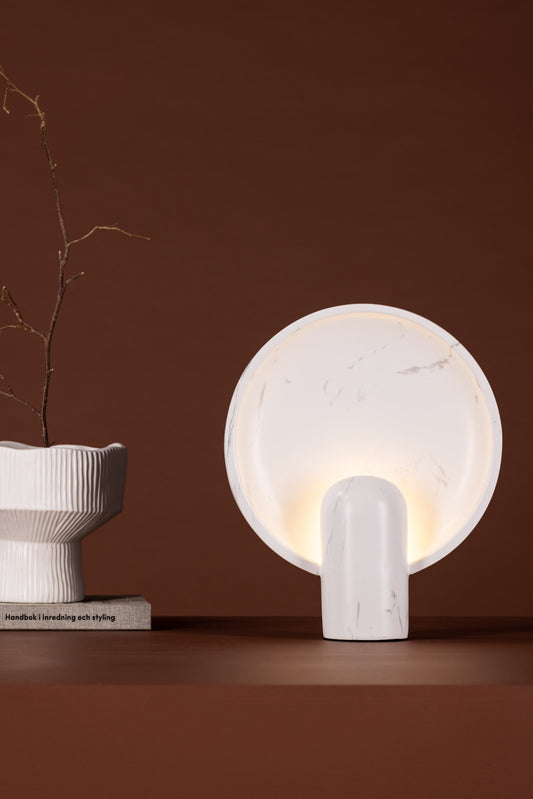 Angers Table Lamp - Light grey / Light Grey marble