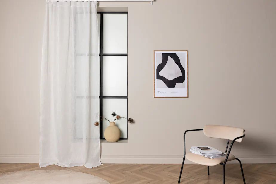 Kaya Curtain Polyester/fake linen - White - 140*240-Multi band