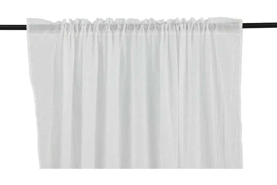 Elena Curtain Polyster/cotton - White - 135*240-Channel