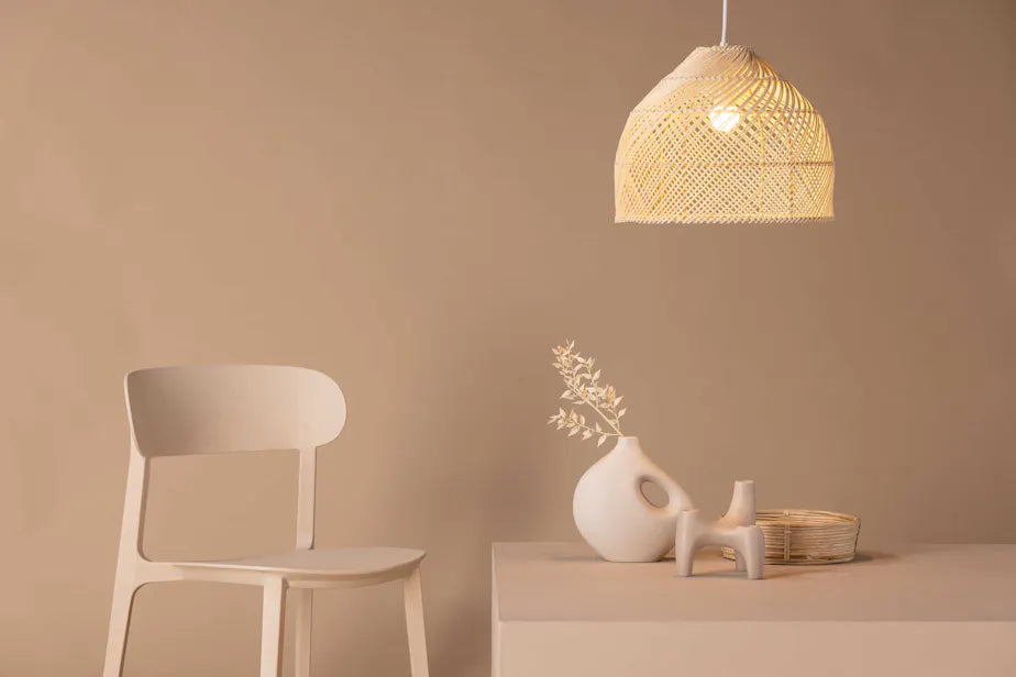 Brivela - Wide Pendant Lamp - Nature / Nature rattan