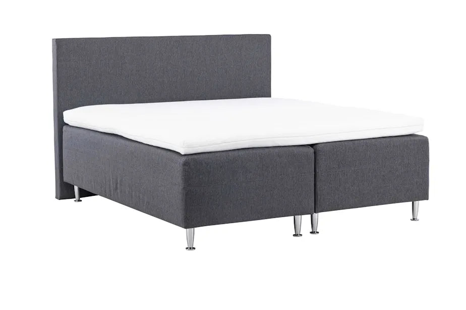 Mesa Bed 180*200 - Matte Silver / Dark grey Fabric Lino 12